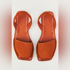 Zara- Leather sandals RIA X Zara - orange. NWT 7 1/2